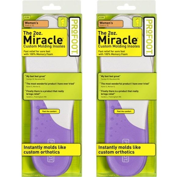 Qty (2) Pairs Profoot 2045 "The 2oz. Miracle" Custom Molding Memory Foam Insoles - Picture 1 of 3
